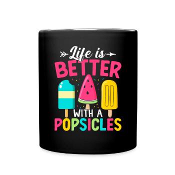 Lustige Eis am Stiel Liebhaber Sommer Snacks Eis am Stiel - Tasse einfarbig - Schwarz - Vorne