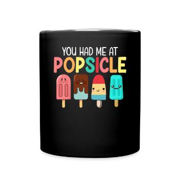 Eis am Stiel Lustiges Eis Gefrorenes Dessert Eis - Tasse einfarbig - Schwarz - Vorne