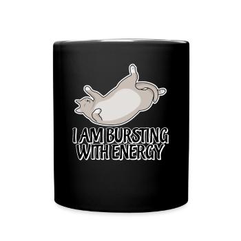 Cat Sleep Tired Sleeping Bed Nap - Tasse einfarbig - Schwarz - Vorne
