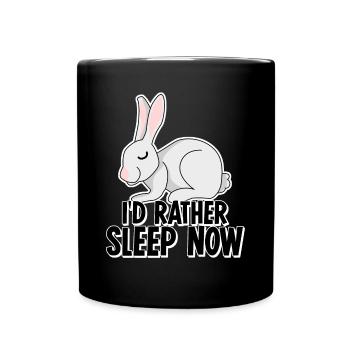 Lapin Fatigué Dormir Lapin Sieste Sommeil - Mug uni - noir - Devant
