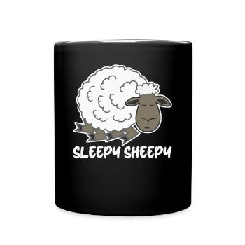 Dormir Mouton Fatigué Sieste Sommeil - Mug uni - noir - Devant