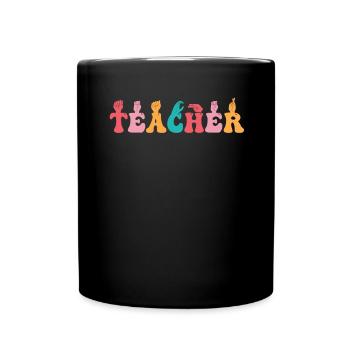 Asl-lehrer Amerikanische Zeichensprache - Tasse einfarbig - Schwarz - Vorne