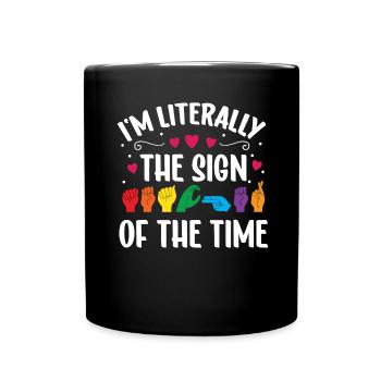 Professeur d’ASL Langue des signes américaine - Mug uni - noir - Devant