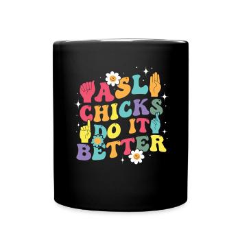 Professeur d’ASL Langue des signes américaine - Mug uni - noir - Devant