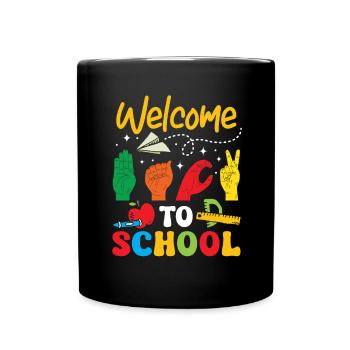 Professeur d’ASL Langue des signes américaine - Mug uni - noir - Devant