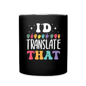 Professeur d’ASL Langue des signes américaine - Mug uni - noir - Devant