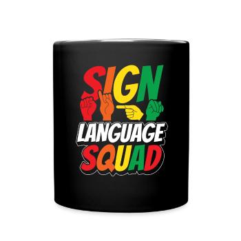 Professeur d’ASL Langue des signes américaine - Mug uni - noir - Devant