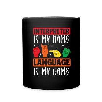 Professeur d’ASL Langue des signes américaine - Mug uni - noir - Devant