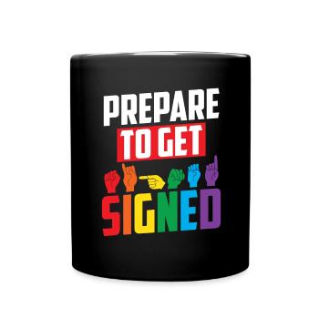Professeur d’ASL Langue des signes américaine - Mug uni - noir - Devant