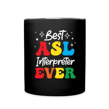 Professeur d’ASL Langue des signes américaine - Mug uni - noir - Devant