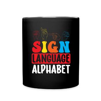 Professeur d’ASL Langue des signes américaine - Mug uni - noir - Devant
