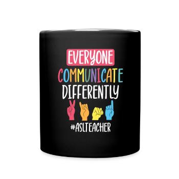Professeur d’ASL Langue des signes américaine - Mug uni - noir - Devant