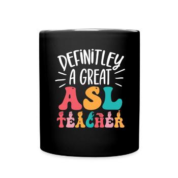 Professeur d’ASL Langue des signes américaine - Mug uni - noir - Devant