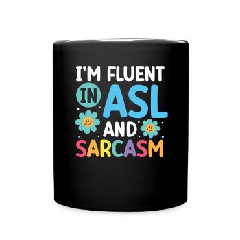 Professeur d’ASL Langue des signes américaine - Mug uni - noir - Devant