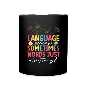 Professeur d’ASL Langue des signes américaine - Mug uni - noir - Devant
