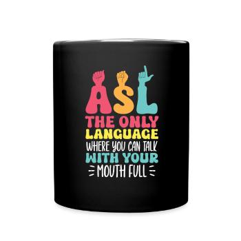 Professeur d’ASL Langue des signes américaine - Mug uni - noir - Devant