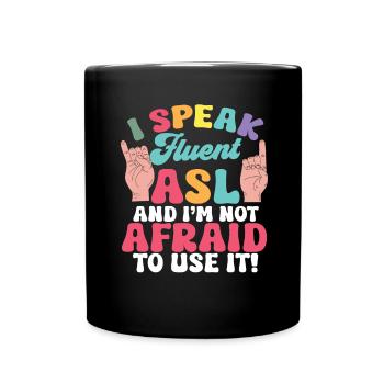Professeur d’ASL Langue des signes américaine - Mug uni - noir - Devant