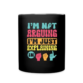 Professeur d’ASL Langue des signes américaine - Mug uni - noir - Devant