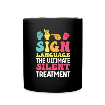 Professeur d’ASL Langue des signes américaine - Mug uni - noir - Devant