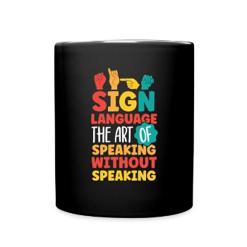 Professeur d’ASL Langue des signes américaine - Mug uni - noir - Devant