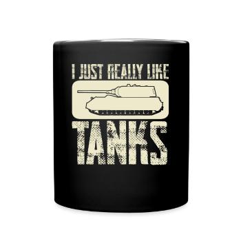 I like Tanks MBT Tank Driver Tank Combat - Tasse einfarbig - Schwarz - Vorne
