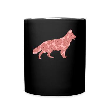 White Shepherd Dog German Shepherd - Full Colour Mug - black - Front