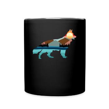 White Shepherd Dog Nature Outdoor - Tasse einfarbig - Schwarz - Vorne