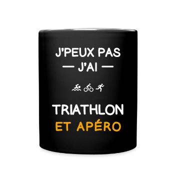 I can't I have triathlon aperitif triathlete - Full Colour Mug - black - Front