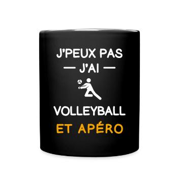 I can't I Volleyball Aperitif Volleyball Volleyball Spieler - Tasse einfarbig - Schwarz - Vorne
