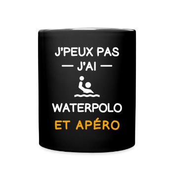 je peux pas j'ai waterpolo apéro poloïste - Mug uni - noir - Devant