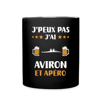 Ich kann nicht ich gerudert Aperitif Humor Geschenk - Tasse einfarbig - Schwarz - Vorne