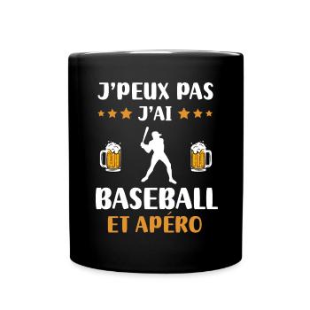 I can't I have baseball aperitif humor gift - Full Colour Mug - black - Front