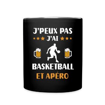 I can't I have basketball aperitif humor gift - Full Colour Mug - black - Front