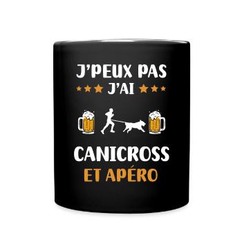 I can't I canicross aperitif humor gift - Full Colour Mug - black - Front