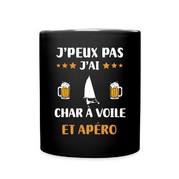 Ich kann nicht sand Segeln Aperitif Humor Geschenk - Tasse einfarbig - Schwarz - Vorne