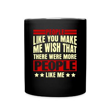 Misanthrope Grumpy Middle Finger - Tasse einfarbig - Schwarz - Vorne