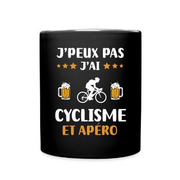 I can't I have cycling aperitif humor gift - Full Colour Mug - black - Front