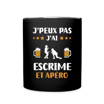 Ich kann nicht Fechten Aperitif Humor Geschenk - Tasse einfarbig - Schwarz - Vorne