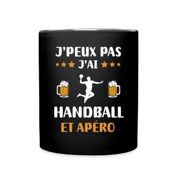je peux pas j'ai handball apéro humour cadeau - Mug uni - noir - Devant