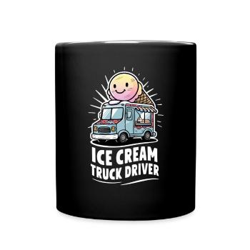 Eiscreme LKW Fahrer Lustiges Eis Gefroren - Tasse einfarbig - Schwarz - Vorne