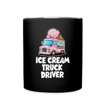 Chauffeur de camion de crème glacée Drôle de conduite Crème glacée - Mug uni - noir - Devant