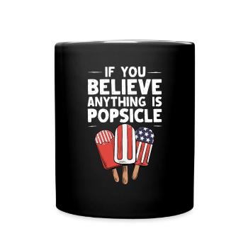 Alles ist Eis am Stiel USA Lustiges Eis mit amerikanischer Flagge - Tasse einfarbig - Schwarz - Vorne
