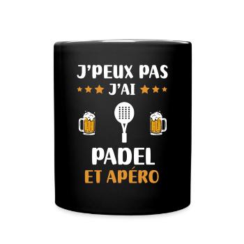 I can't I have padel aperitif humor gift - Full Colour Mug - black - Front