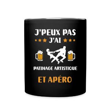 Ich kann keinen Eiskunstlauf-Aperitif haben - Tasse einfarbig - Schwarz - Vorne