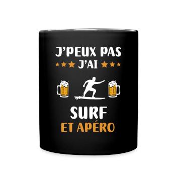 I can't I have surf man aperitif humor gift - Full Colour Mug - black - Front