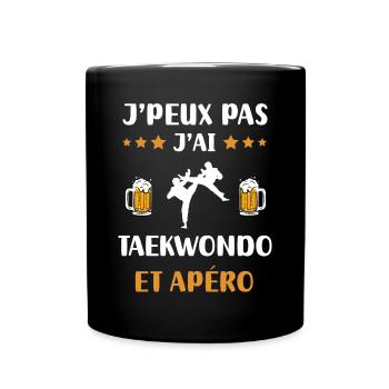 je peux pas j'ai taekwondo apéro humour cadeau - Mug uni - noir - Devant