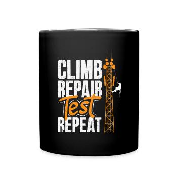 Tower Climber Technician Tower Worker - Full Colour Mug - black - Front