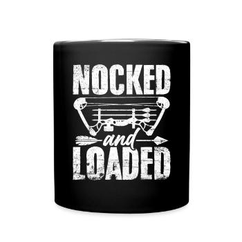 Funny Archery Compound Recurve Bow Nock Archery - Full Colour Mug - black - Front