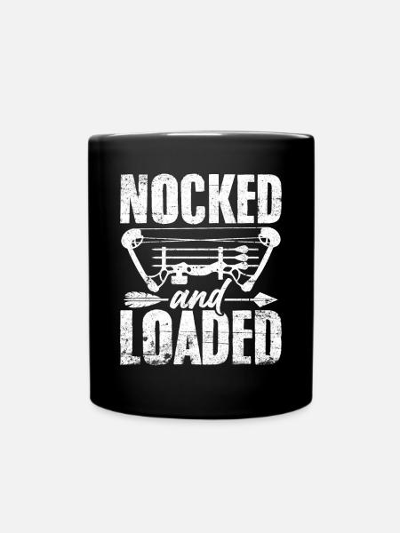 Funny Archery Compound Recurve Bow Nock Archery - Full Colour Mug - black