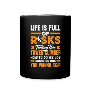 Tower Climber Technician Tower Worker - Full Colour Mug - black - Front